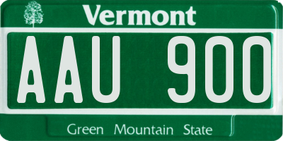 VT license plate AAU900