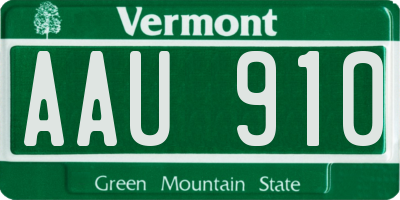 VT license plate AAU910