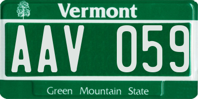 VT license plate AAV059