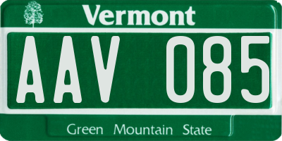 VT license plate AAV085