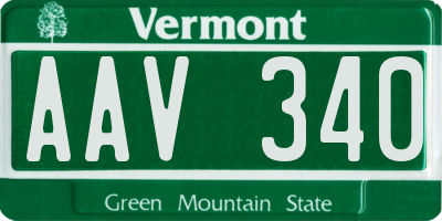 VT license plate AAV340