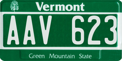 VT license plate AAV623