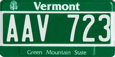 VT license plate AAV723
