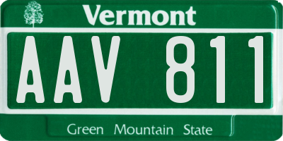 VT license plate AAV811