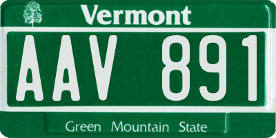 VT license plate AAV891