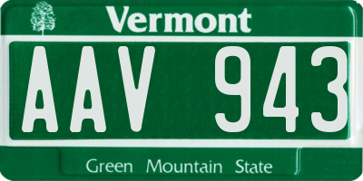 VT license plate AAV943