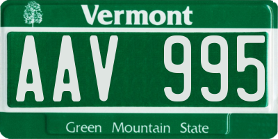VT license plate AAV995