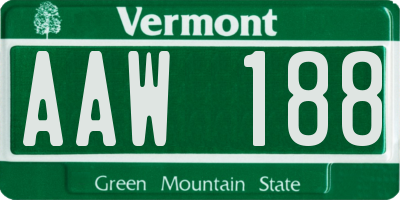 VT license plate AAW188