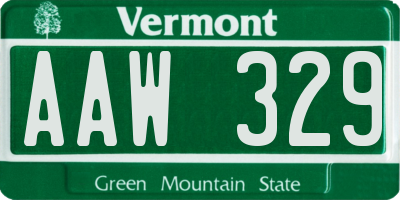 VT license plate AAW329