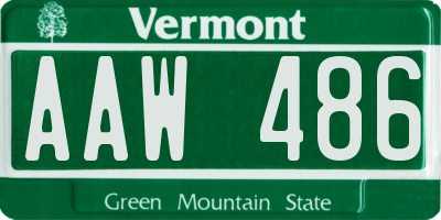 VT license plate AAW486