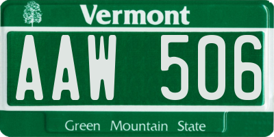 VT license plate AAW506