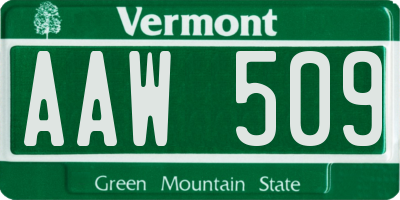 VT license plate AAW509