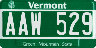 VT license plate AAW529
