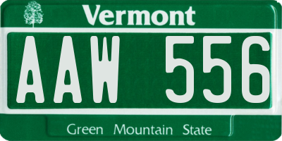 VT license plate AAW556