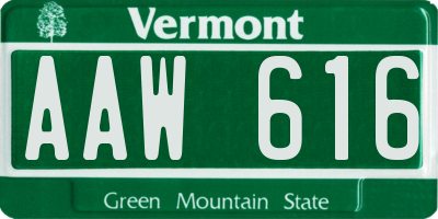 VT license plate AAW616