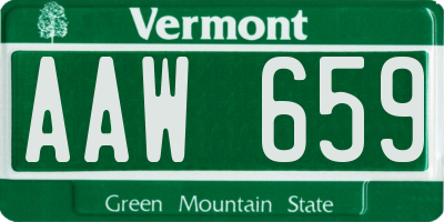 VT license plate AAW659
