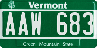 VT license plate AAW683