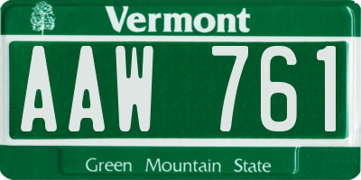 VT license plate AAW761
