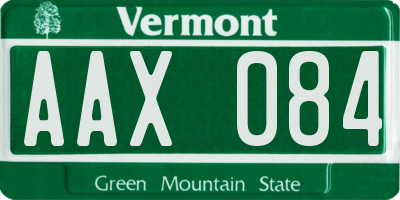 VT license plate AAX084