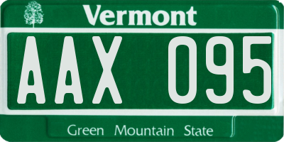 VT license plate AAX095