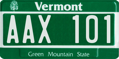 VT license plate AAX101