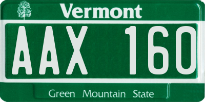 VT license plate AAX160