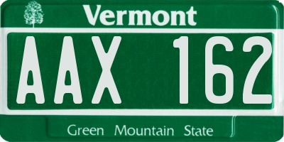 VT license plate AAX162
