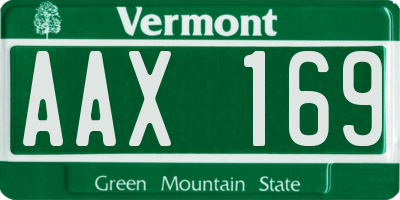 VT license plate AAX169