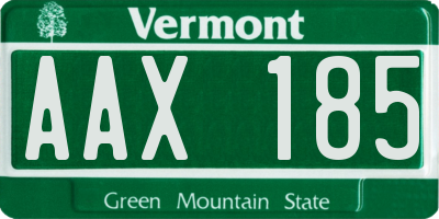 VT license plate AAX185