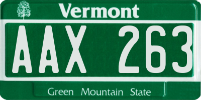 VT license plate AAX263