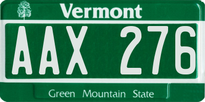 VT license plate AAX276