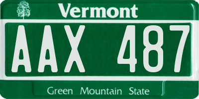 VT license plate AAX487