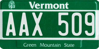 VT license plate AAX509