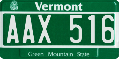 VT license plate AAX516