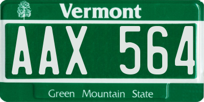 VT license plate AAX564