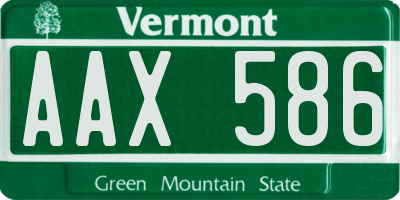 VT license plate AAX586