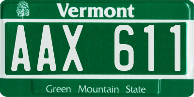 VT license plate AAX611