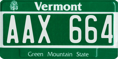 VT license plate AAX664