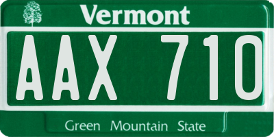 VT license plate AAX710