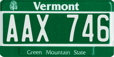 VT license plate AAX746