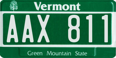 VT license plate AAX811