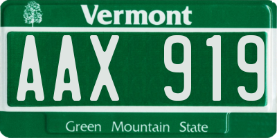 VT license plate AAX919