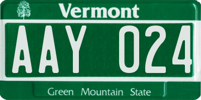 VT license plate AAY024