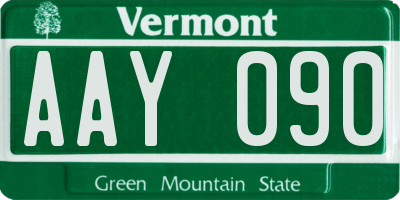 VT license plate AAY090
