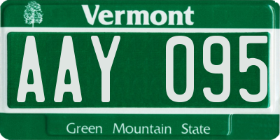 VT license plate AAY095
