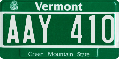 VT license plate AAY410