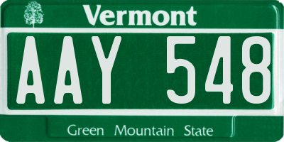 VT license plate AAY548