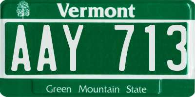 VT license plate AAY713