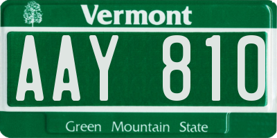 VT license plate AAY810