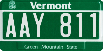 VT license plate AAY811